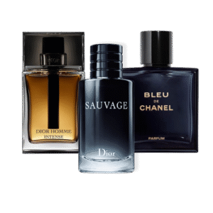 Package with 3 perfumes: Sauvage Dior, Bleu de Chanel, Dior Homme Intense (Eau de Parfum)